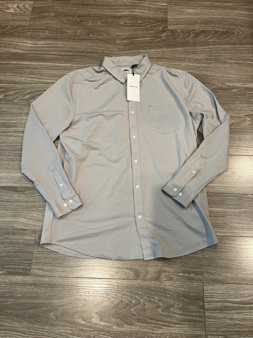 Kenneth Cole Light Gray Button-Down Dress Shirt
